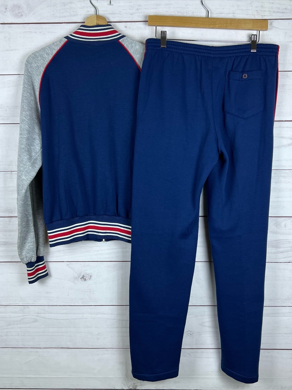 Nike Blue Tag Vintage 80s 2 Piece Tracksuit Set Size Small Mens Navy Gray - Picture 2 of 15